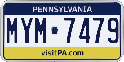 PA license plate MYM7479