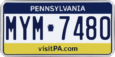 PA license plate MYM7480