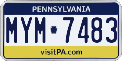 PA license plate MYM7483