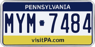 PA license plate MYM7484