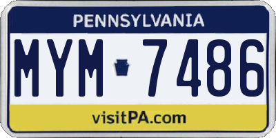 PA license plate MYM7486