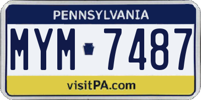 PA license plate MYM7487