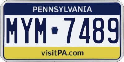 PA license plate MYM7489
