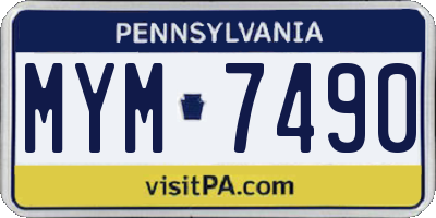 PA license plate MYM7490