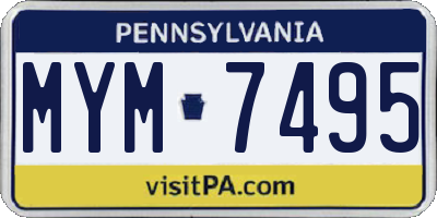 PA license plate MYM7495