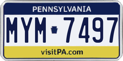 PA license plate MYM7497