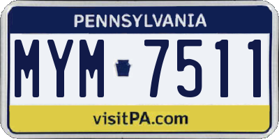 PA license plate MYM7511