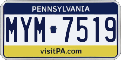 PA license plate MYM7519