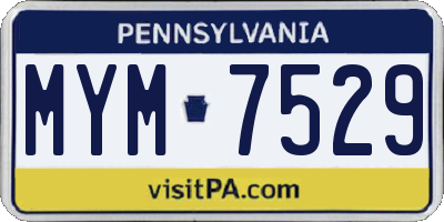 PA license plate MYM7529