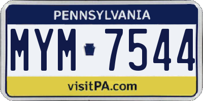 PA license plate MYM7544