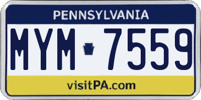 PA license plate MYM7559