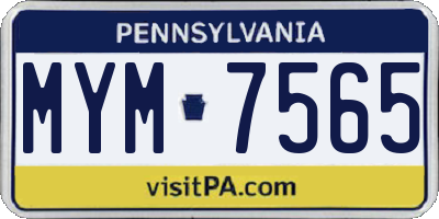 PA license plate MYM7565