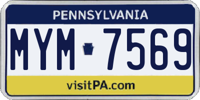 PA license plate MYM7569