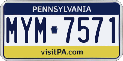 PA license plate MYM7571