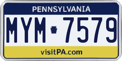 PA license plate MYM7579