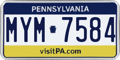 PA license plate MYM7584
