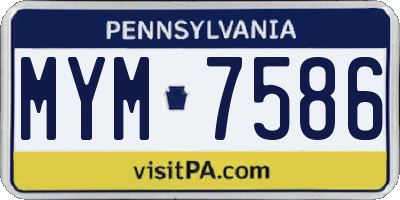 PA license plate MYM7586