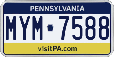 PA license plate MYM7588