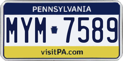 PA license plate MYM7589