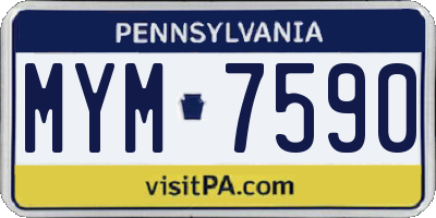 PA license plate MYM7590