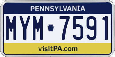 PA license plate MYM7591