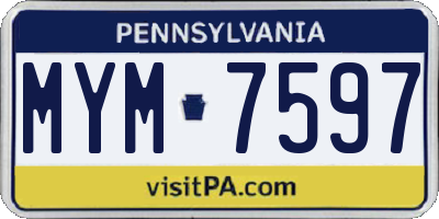 PA license plate MYM7597