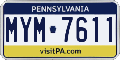 PA license plate MYM7611