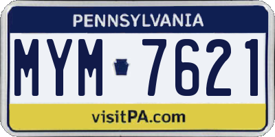 PA license plate MYM7621