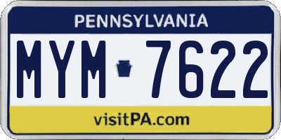 PA license plate MYM7622