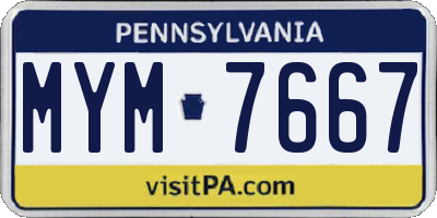 PA license plate MYM7667