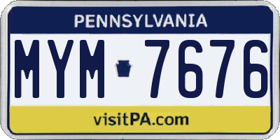 PA license plate MYM7676