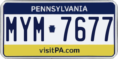 PA license plate MYM7677