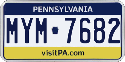 PA license plate MYM7682