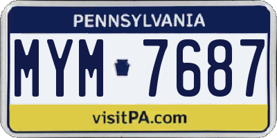 PA license plate MYM7687