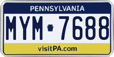 PA license plate MYM7688