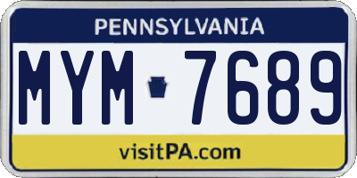 PA license plate MYM7689