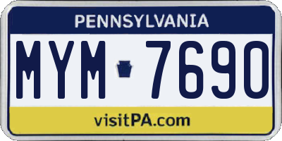 PA license plate MYM7690