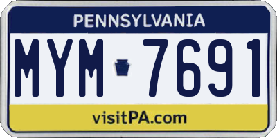 PA license plate MYM7691