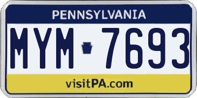 PA license plate MYM7693