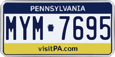 PA license plate MYM7695