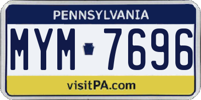PA license plate MYM7696