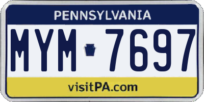 PA license plate MYM7697