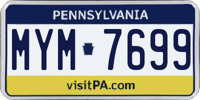 PA license plate MYM7699