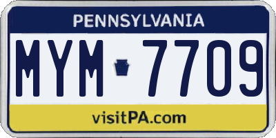 PA license plate MYM7709
