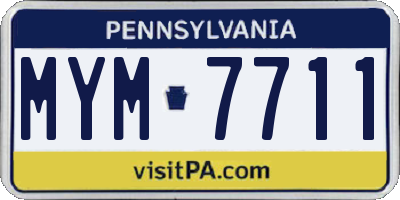 PA license plate MYM7711
