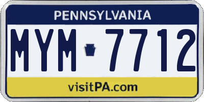 PA license plate MYM7712