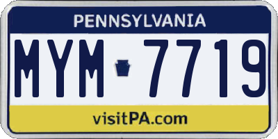 PA license plate MYM7719