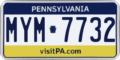 PA license plate MYM7732