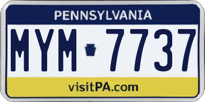 PA license plate MYM7737