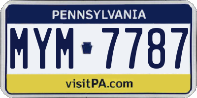 PA license plate MYM7787